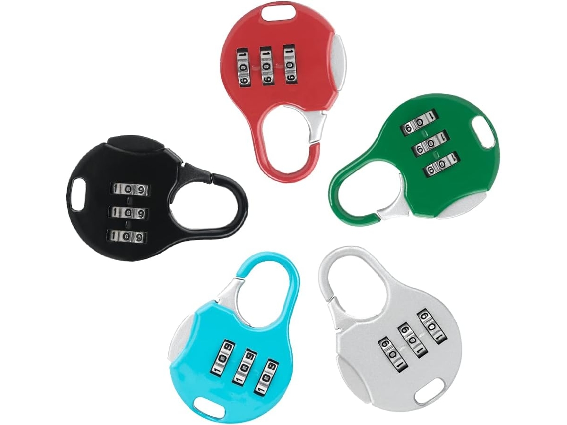 Conjunto De 5 Cadeados Com Código, Pequeno