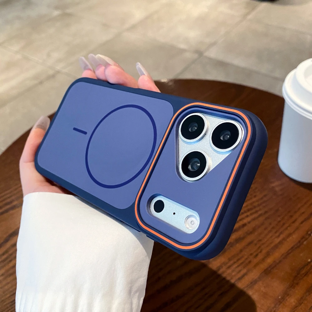 Capa Magnética Para Celular (iphone 16 Pro Max Azul), Capa Traseira À Prova De Choque