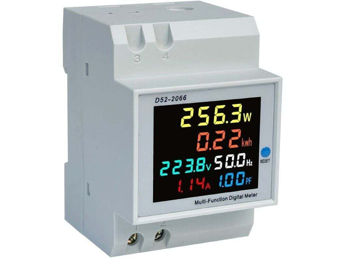 Medidor De Energia Monofásico, Medidor Digital De Eletricidade Ca 40 300 V 100 A, Wattímetro De Trilho Din, Voltímetro E Amperímetro De Kwh Brilvibera