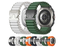 Pulseira De Nylon Canelado Largo Com Fivela De Paraquedas Para Samsung Galaxy Watch Ultra 47mm / Ultra 2025