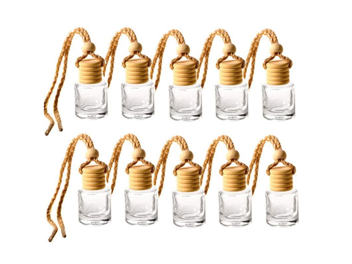 2026 10 Unidades de Frascos de Vidro Vacíos Colgantes para Perfume Aromaterapia Recargables para Coche Y Hogar 8ml