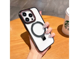 Suporte Casa Magsafe Para Iphone 15 Pro Max Pele Sintética Preto
