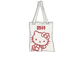 Sacola De Compras De Algodão Com Silhueta Da Hello Kitty, 41 X 38 Cm 86875