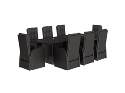 Garden Dining Set, Garden Dining Sets Vidaxl Preto Rattan / Vime (n/a)