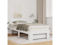Vidaxl Estrutura Da Cama Com Cabeceira Branco 100 X 200 Cm