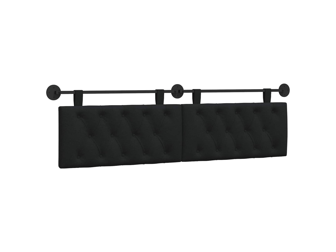 Conjunto 1 Cabeceira Suspensa Vidaxl Preto Tecido (170 X 55 X 7 Cm)