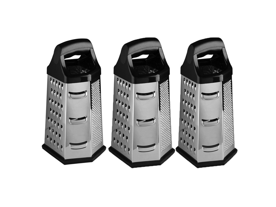 Ralador Manual Multifuncional Hexagonal em Aço Inoxidável, Acessórios de Cozinha MDUG (3 Peças)