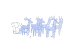 Reindeer And Sleigh Christmas Decoration, Reindeer And Sleigh Christmas Decorations Vidaxl (43 X 11 X 55 Cm (6 Pcs))
