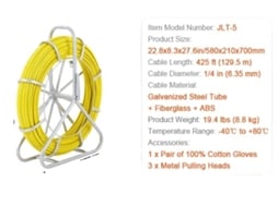 Fita Fish Fiberglass, Duct Rodder, Wire Puller,1-4 Polegadas X 425 Pés