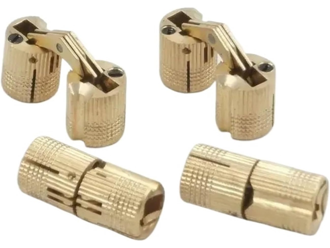 Dobradiças Cilíndricas De Cobre 8 10 12 14 16 18mm Para Armários, Com Fixação Invisível E Discreta Em Latão, Para