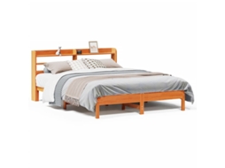 Cama Sem Colchão 160x200 cm Madeira Pinho Maciço Castanho mel MAISON EXCLUSIVE