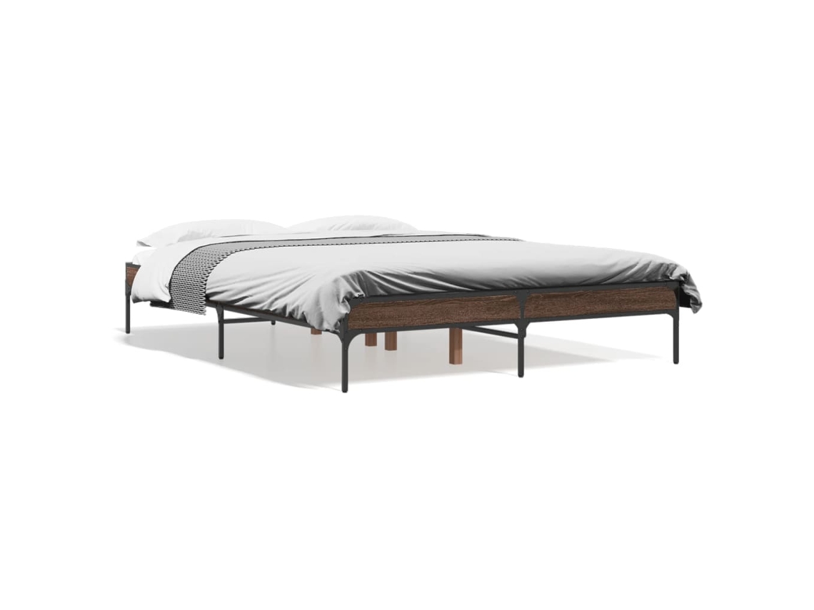 Bed Frame, Bed Frames Vidaxl Marrom Madeira Processada (120 X 200 Cm)