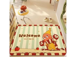 Tapete De Entrada 40x60cm Antiderrapante, Desenho Personagem "welcome", Absorvente E Fácil De Limpar Para Casa
