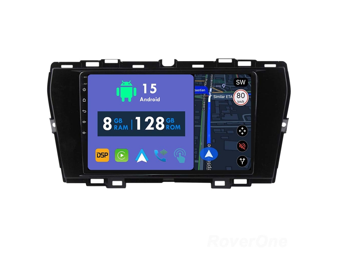 Auto Rádio Carro Bluetooth Autoradio 8GB RAM 128G ROM CarPlay Navegação GPS Ecrã Táctil RoverOne para SsangYong Tivolan Tivoli 2019-2021  