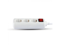 Extensão Tripla 3G1.5 2Polos e Terra C/Interruptor Branco--1.5Mt