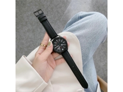 Pulseira De Couro Com Textura De Lichia Costurada Para Samsung Galaxy Watch 46mm (preta)