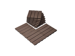 VEVOR Azulejos Entrelaçados para Terraço WPCPP Castanho 300 x 300 x 20 mm 10 unid.