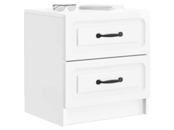 Armário de Cabeceira Branco Brilhante 43x34,5x44,5cm MAISON EXCLUSIVE