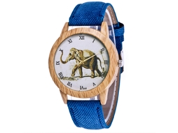 Relógio de Pulso Casual Unissex com Pulseira de Vaqueiro Quartzo Azul