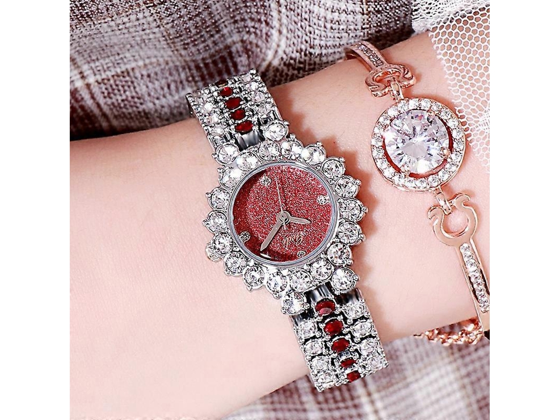 Relógio Feminino Gedi 52004 Com Pulseira De Diamantes E Mecanismo De Quartzo.