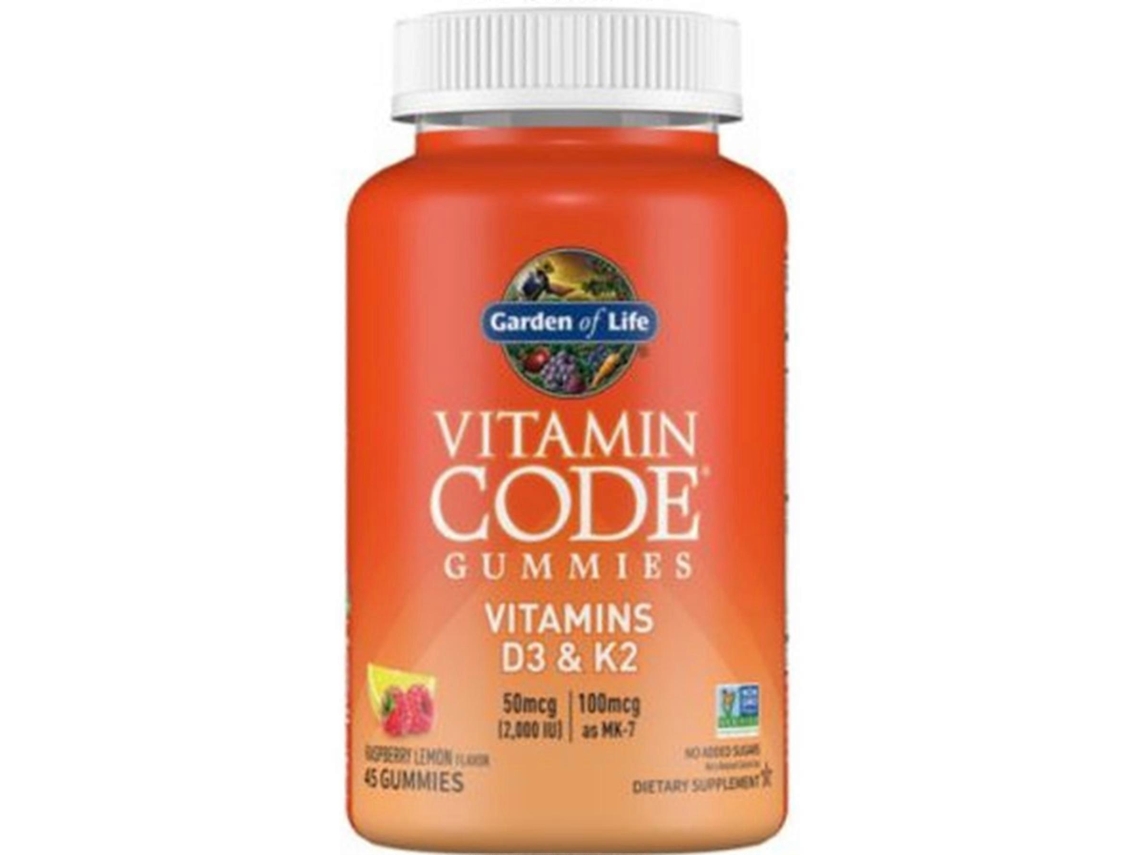 Gomas De Vitamina D3 E K2 Vitamin Code, Sabor Framboesa Limão, 45 Unidades