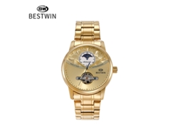 Relógio Masculino Mecânico Esqueleto MDUG (dourado)