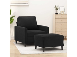Vidaxl Poltrona Com Apoio De Pés 60 Cm Veludo Preto