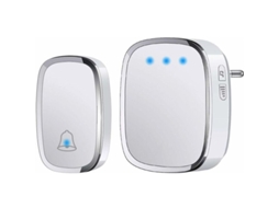 Campainha Sem Fio Para Ambientes Externos, À Prova Dágua Ip44, Alcance De 300 Metros, Relógio Com Flash Led, 1 Transmissor E 1 Recepto Slowmoose