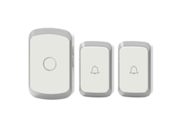 Campainha Sem Fio Prateada, Alimentada Por Bateria Dc, À Prova Dágua, Com Controle Remoto, 1 Transmissor E 2 Receptores. Brilvibera
