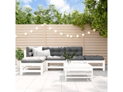 Vidaxl 6pcs Conjunto Lounge Jardim C/ Almofadões Madeira Maciça Branco