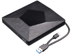 Gravador de DVD 3D externo AQUAFORGE ultrafino com USB 3.0 e compatível com Windows