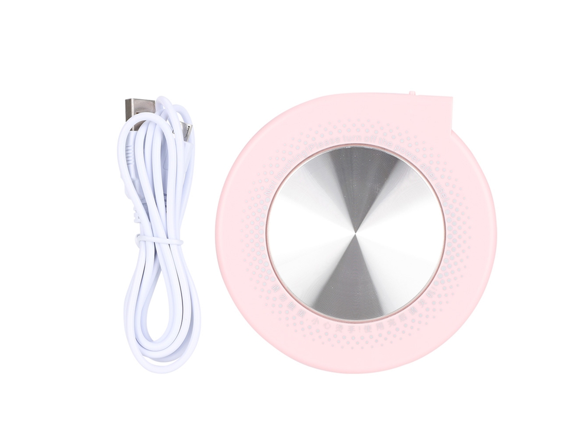 Base De Isolamento Multifuncional Usb Para Xícara 55℃ Tapete De Isolamento De Escritório Rosa