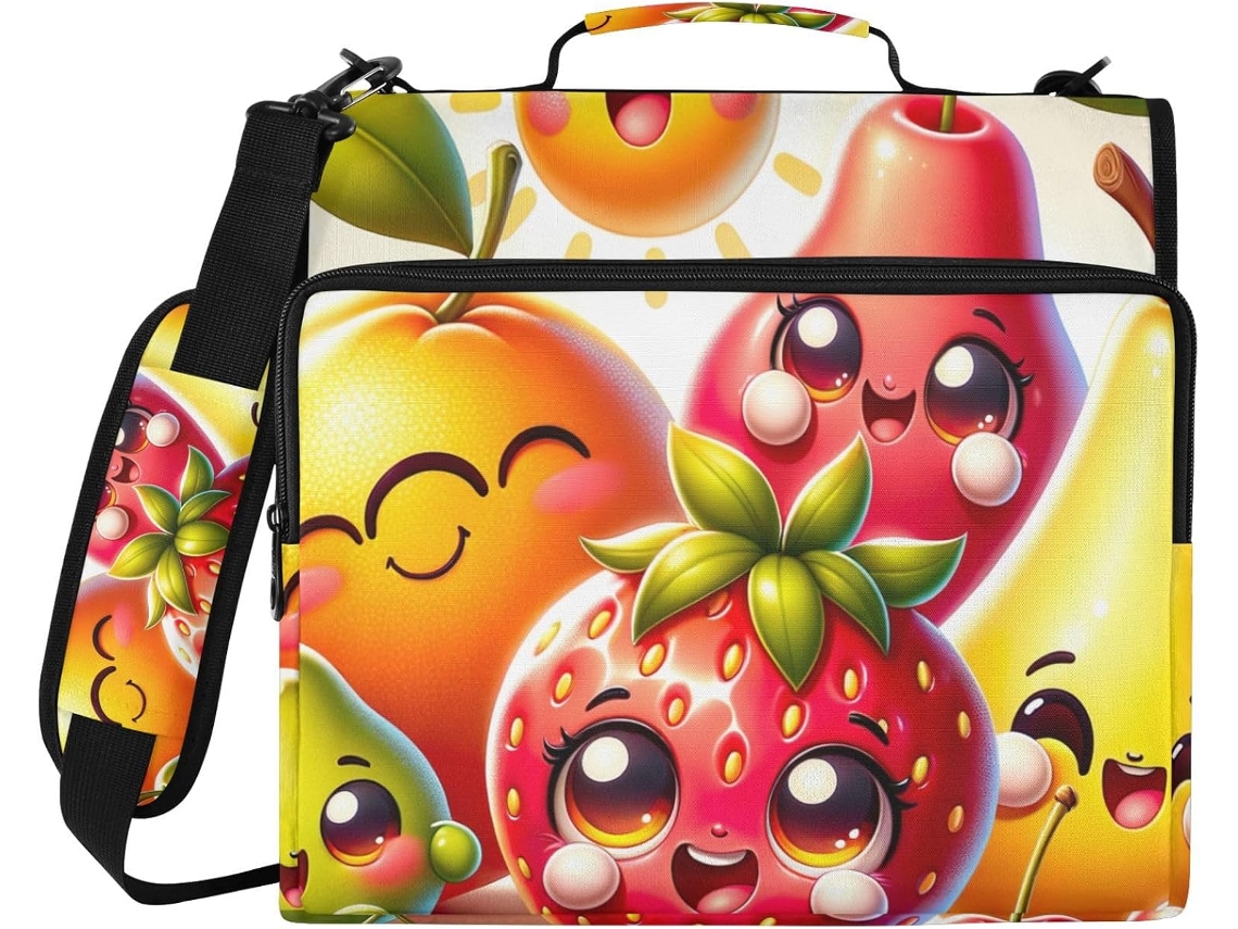 Pasta Organizadora Fofa Com 3 Argolas, Resistente À Água, Ideal Trabalhos Escolares E Laptop De 14 Polegadas