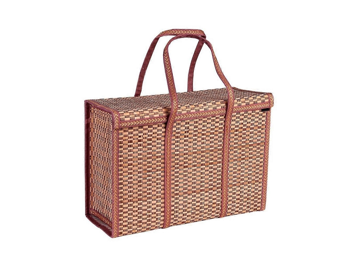 Cesta de Piquenique Trançada com Alça, Dobrável, para Frutas, Compras e Alimentos. GOKOCO