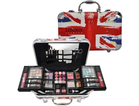 Conjunto de Estojo de Maquiagem para Mala Coleção de Moda Londrina Estojo de Maquiagem 62 Peças GLOSS