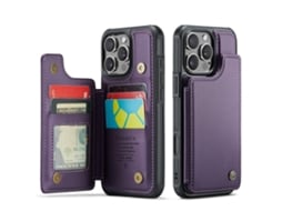 Capa Para Celular Flip Com Compartimento Para Cartõesroxo - Iphone X/xs