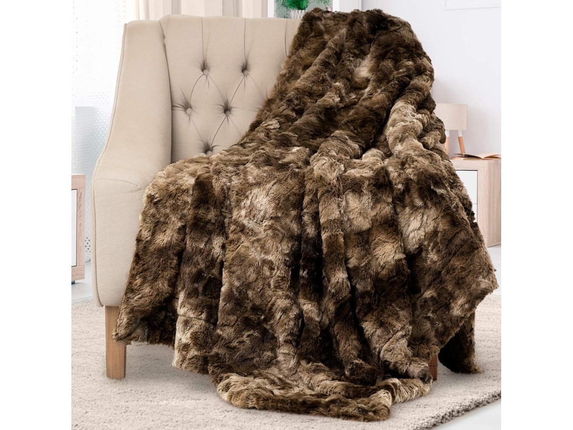 (160 X 130 Cm) Cobertor De Pele Sintética Aconchegante - Dupla Face, Macio, Quente, Aconchegante, Luxuoso E Fofo, Cobertor Para Sofá-cama - Manta De