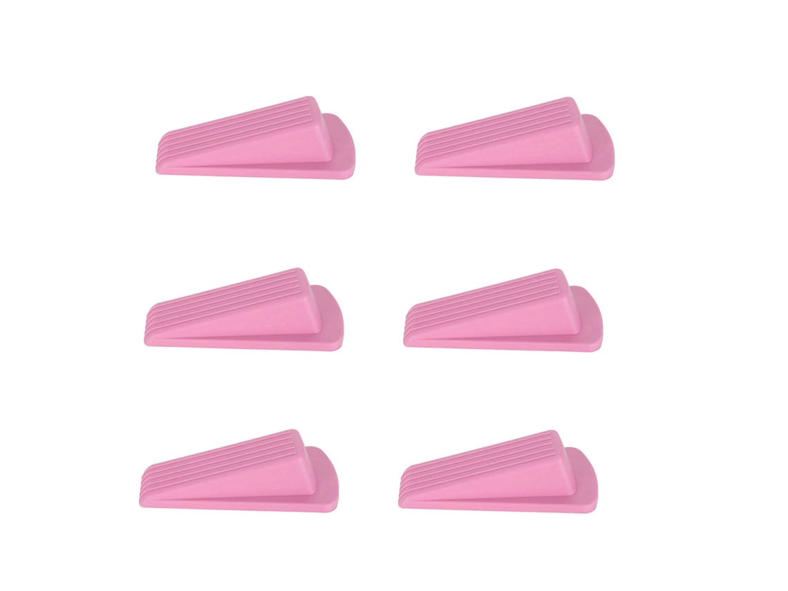6 Unidades Topes De Puerta Flexibles Gruesos Apilables Tpr Anti-deformación Para Espacio 1.2in Rosa