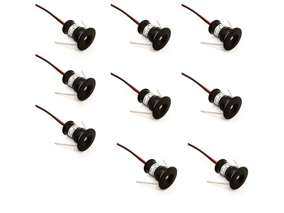 9pcs Mini Spotlights Led Embutidos 12v 1w Ip65 Teto Cozinha Escadas 3000k Branco Quente 120°