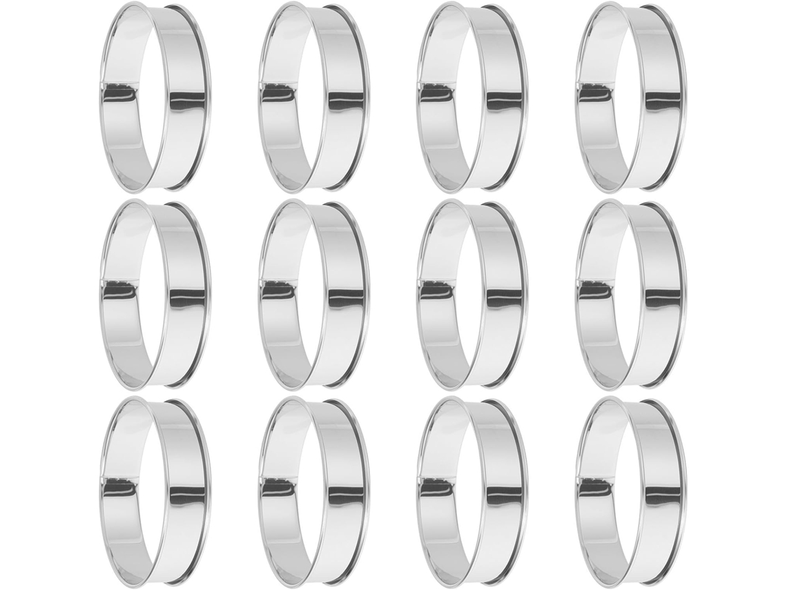 Conjunto De 12-formas Redondas Aço Inoxidável Para Assar