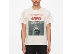 Rockinstone Jaws Movie Droppin Solid Natural Adult T-shirt Size:m
