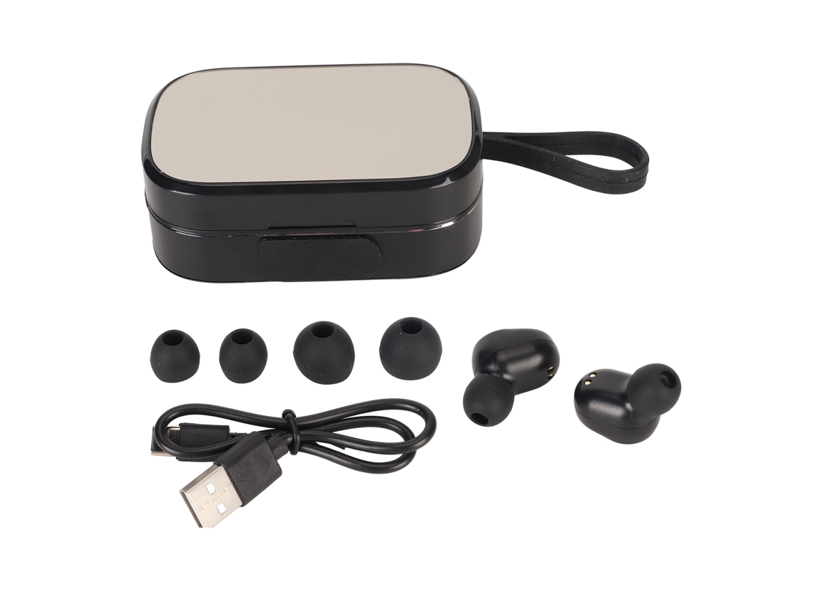 Fones De Ouvido Sem Fio Bluetooth 5.1 Mini Ipx7 À Prova D'água Com Display Digital Para Celulares Tablet Preto