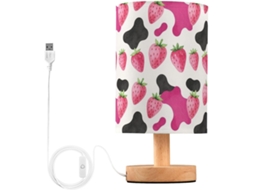 Luminária de mesa Frodotgv com LED e interruptor de botão USB, controle sem fita adesiva, luz quente para sala de estar.