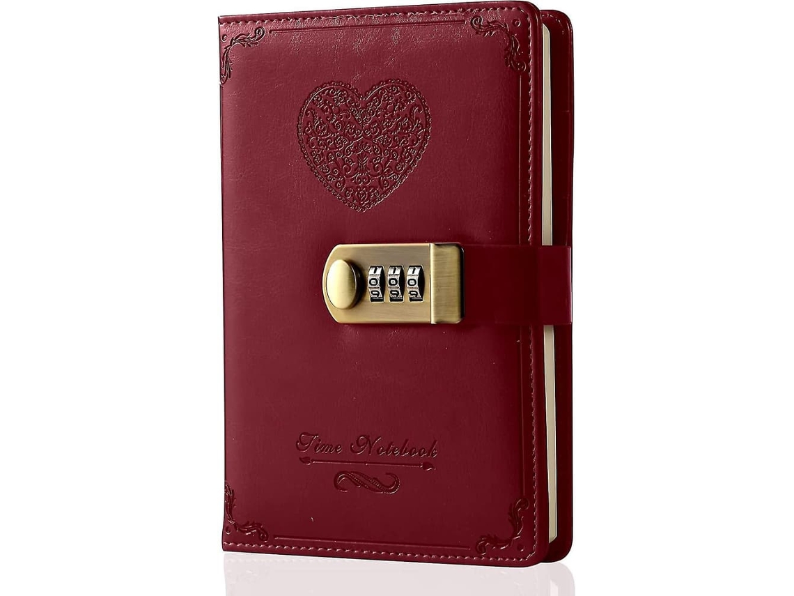 Diário B6 Com Cadeado, Caderno De Couro Com De Senha, Secreto Fofo Com De Combinação