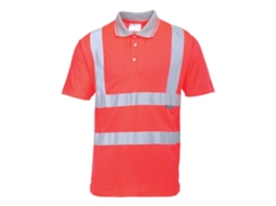 Polo De Manga Curta De Alta Visibilidade Para Trabalho Ao Ar Livre / Vermelho / M Portwest