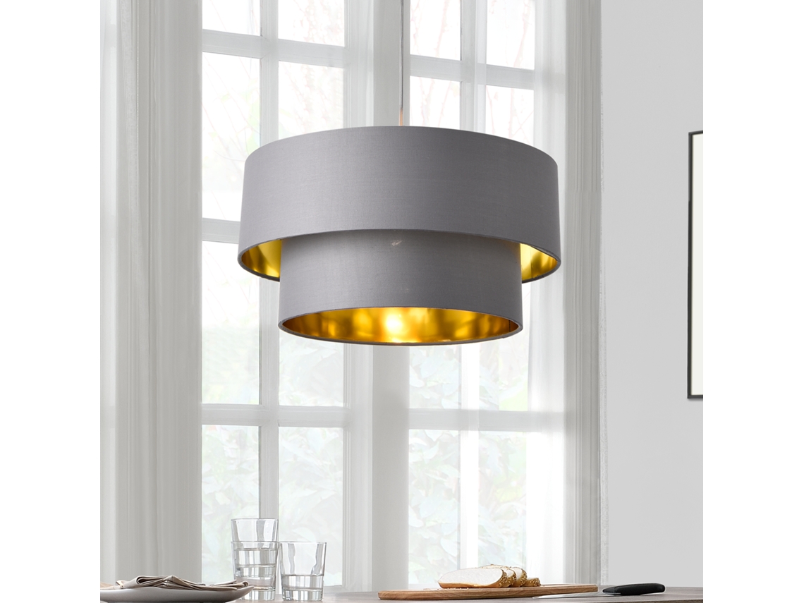 Candeeiro de Suspensão LUX.PRO Cinza/ouro (60 W - E27)