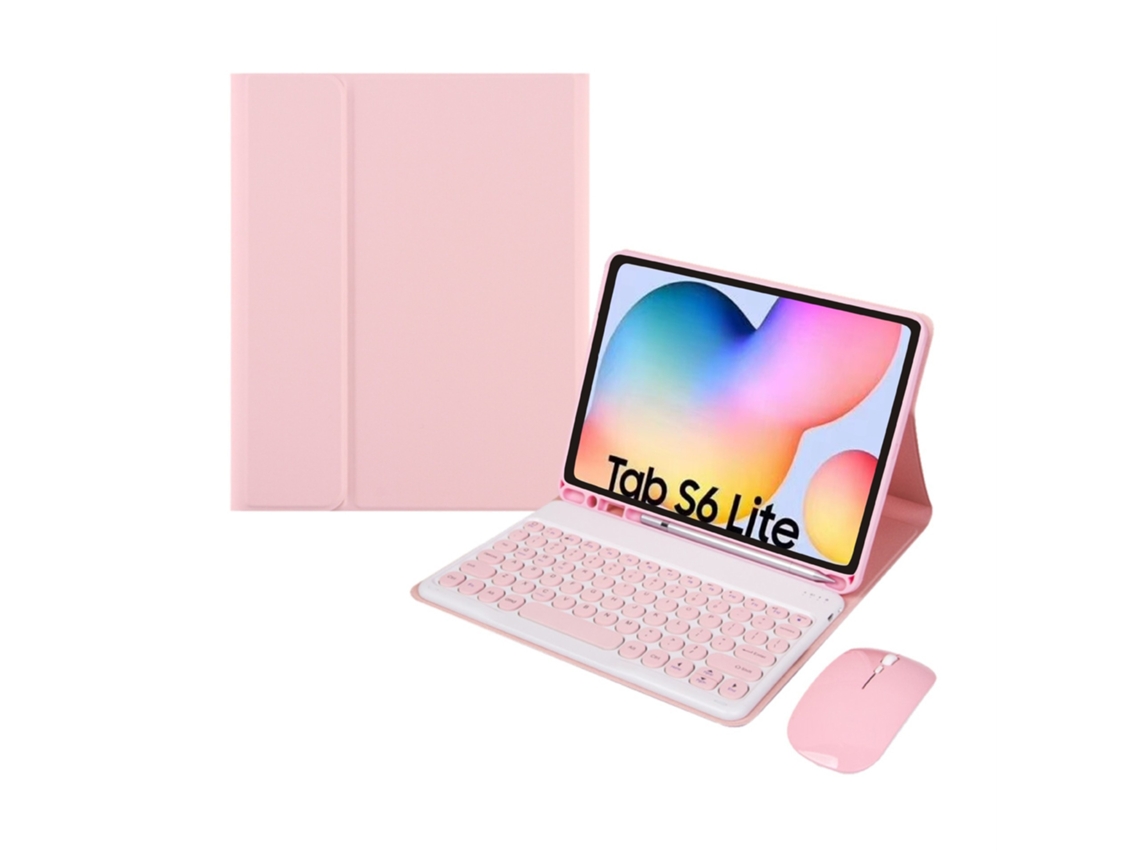 Lurelia Capa Com Teclado Bluetooth Para Samsung Tab S8 11 Com Retroiluminação Colorida, Layout Pt, Azul E Branco