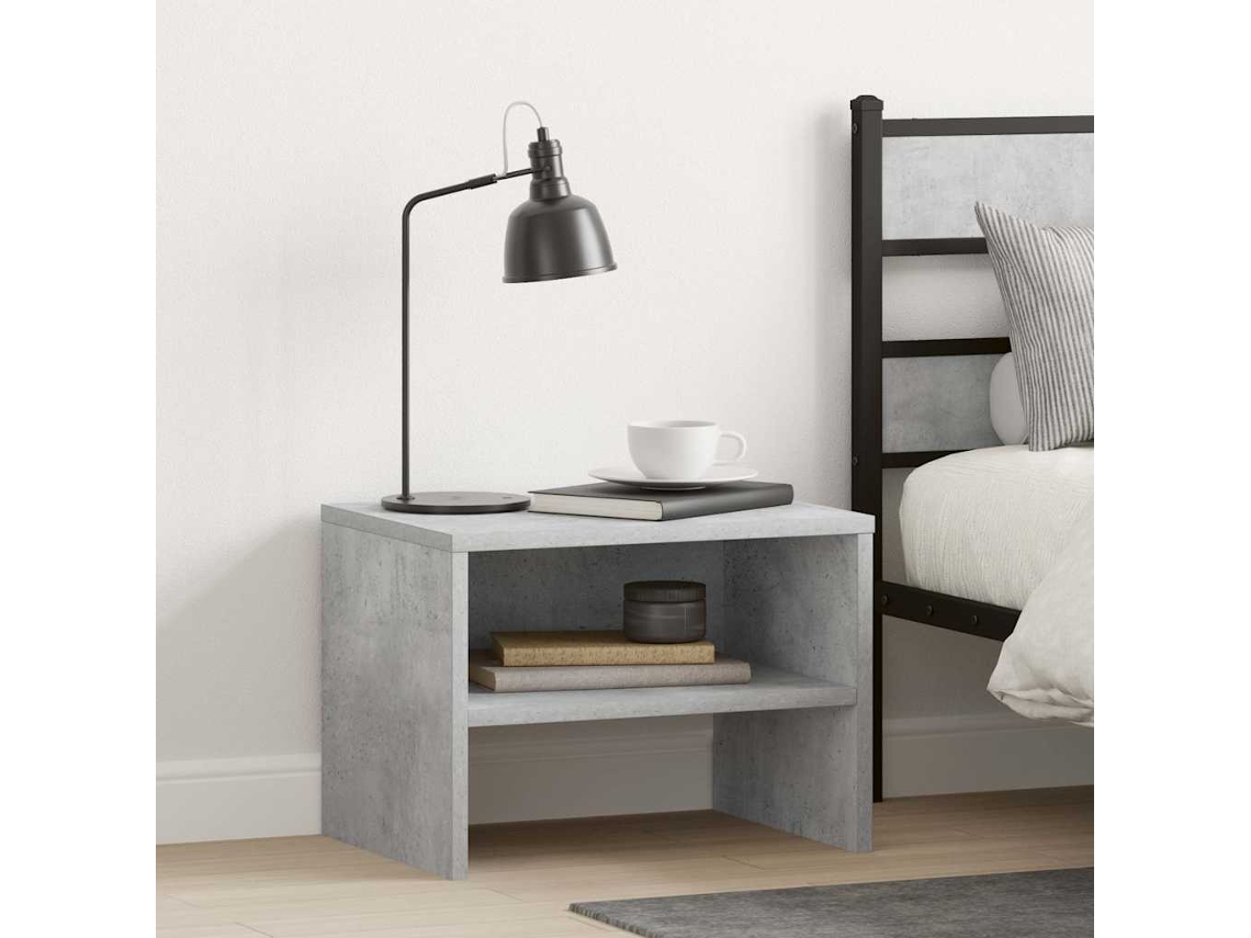 Vidaxl Mesa-de-cabeceira 40x30x30 Cm Contraplacado Cinzento Cimento