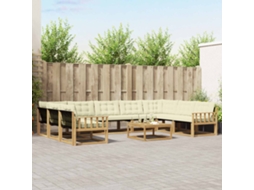 Vidaxl Conjunto De Sofás Para Exterior 10 Unid. Branco E Creme