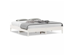 Vidaxl Cama Sem Colchão 180x200 Cm Madeira De Pinho Maciça Branco